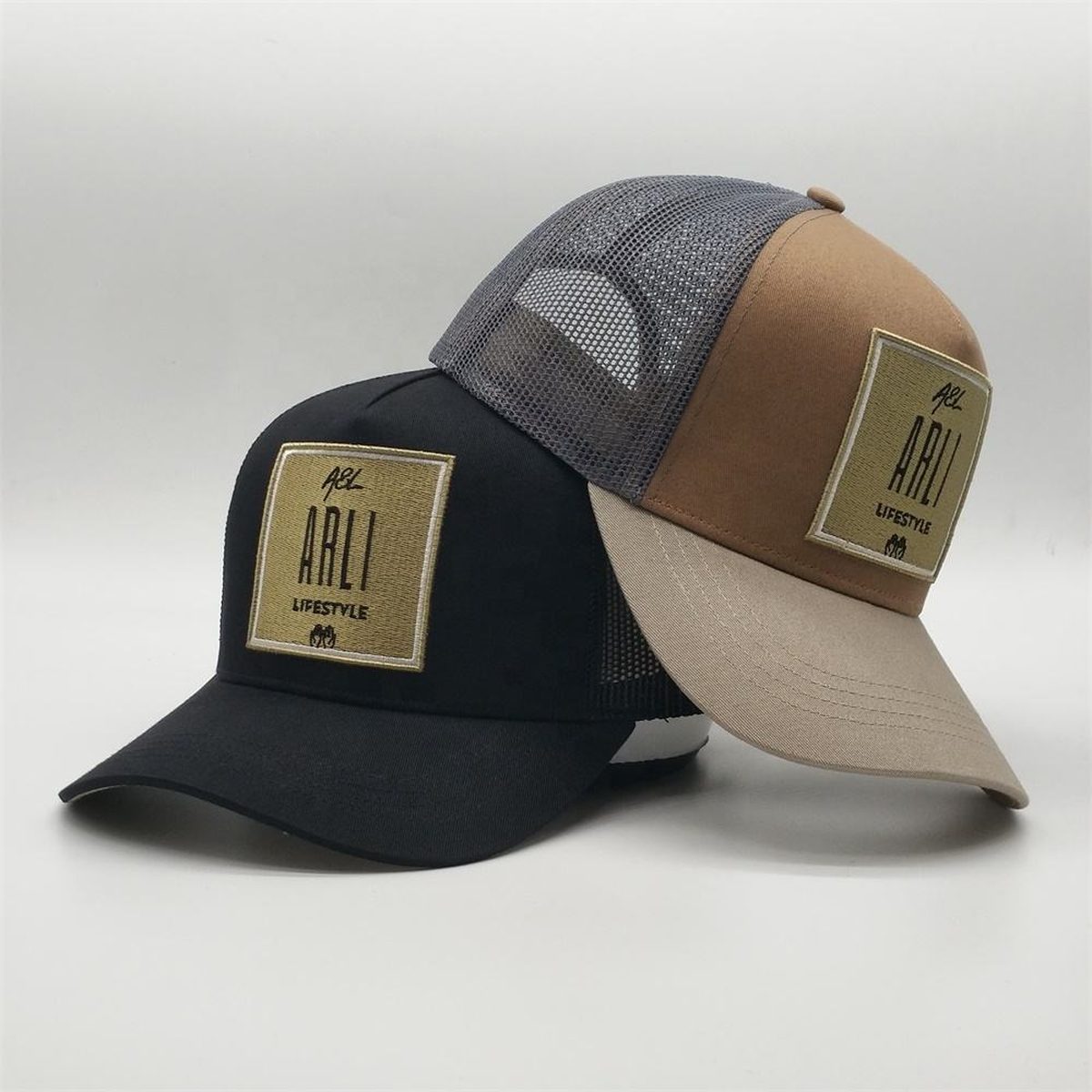 5-panel cotton twill trucker cap